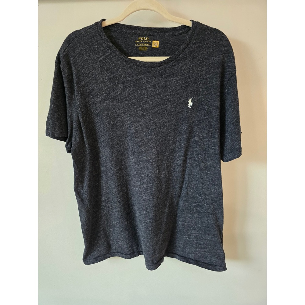 Polo Ralph Lauren Mens XL Charcoal Grey Heather Crew Neck Cotton T-Shirt Pony